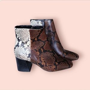 aldo leather snake booties like new